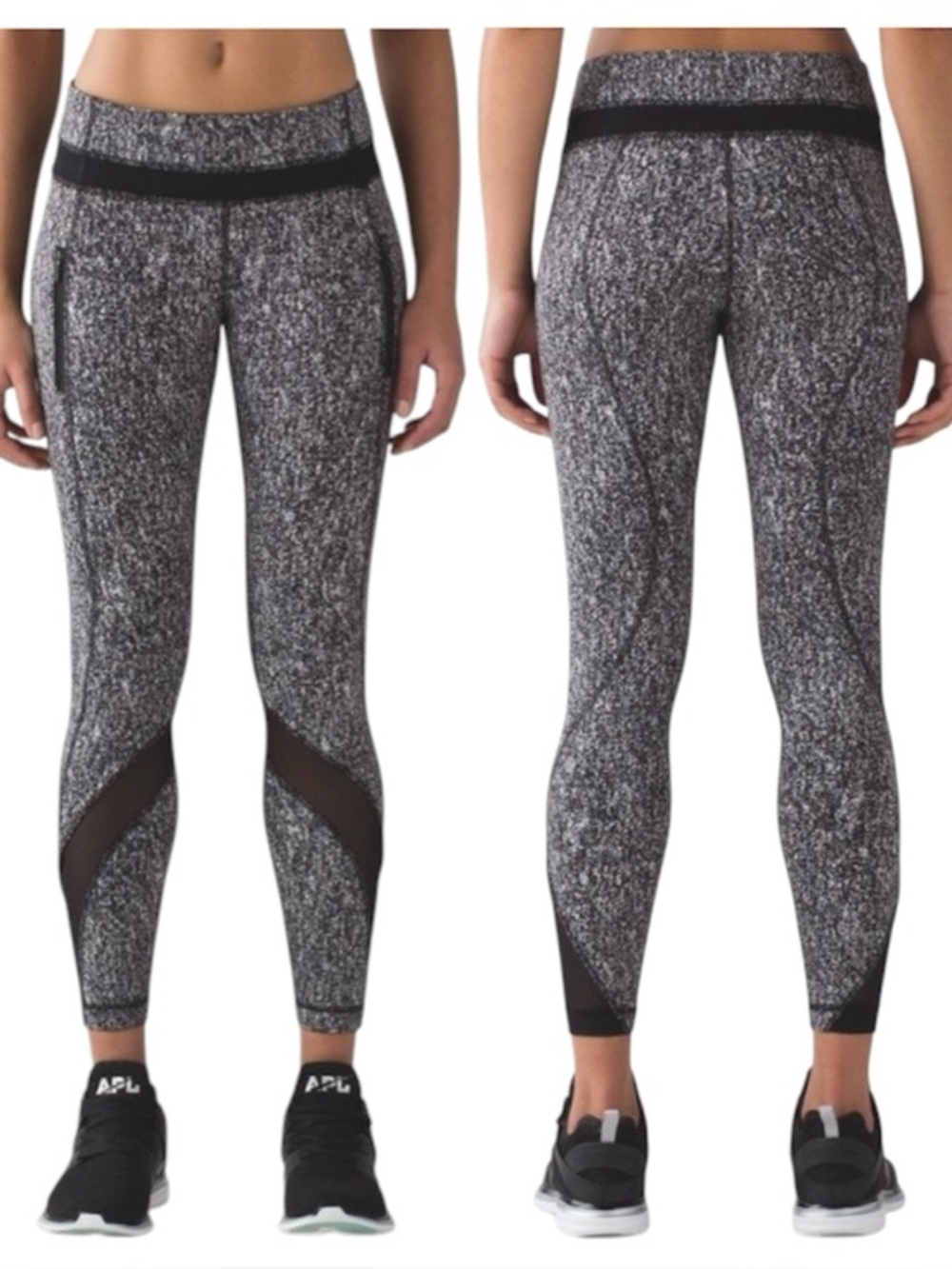 Lululemon Inspire Tight II Power Luxtreme Jacquard Black White 6
